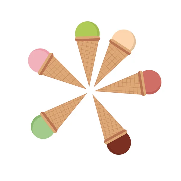 Ice cream flat icon — Stock Vector