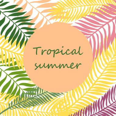 Yaz saati el çekilmiş tropic arka plan