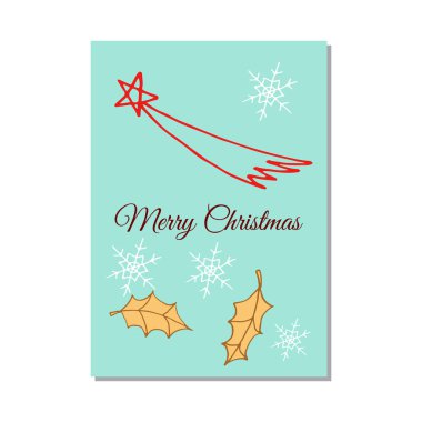 Mutlu Noeller ve mutlu yıllar tebrik kartı.