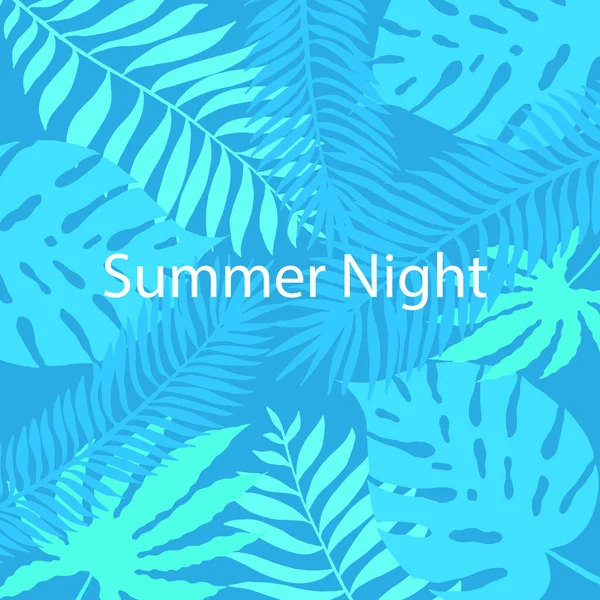 Καλοκαιρινή νύχτα χέρι tropic φόντο — Διανυσματικό Αρχείο
