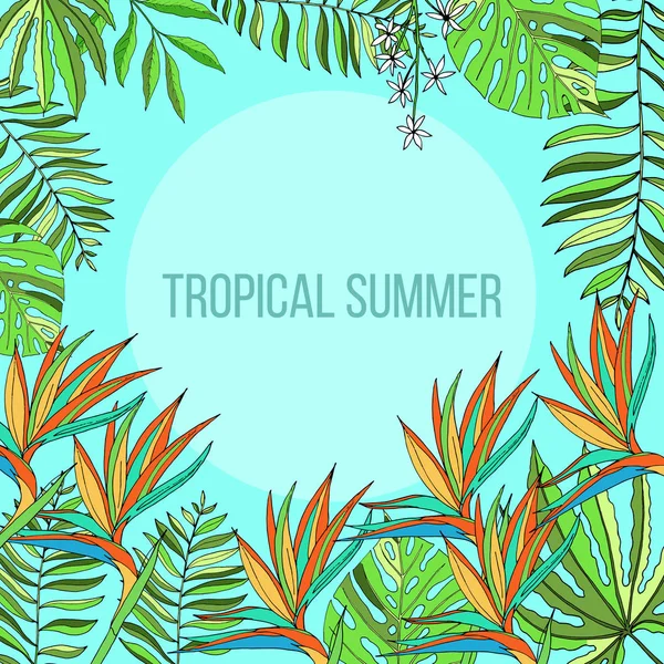 Zomertijd tropic achtergrond — Stockvector