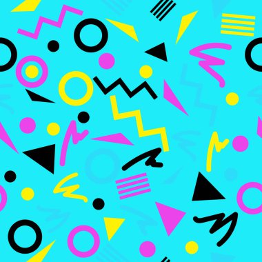 Memphis tarzı geometrik seamless modeli