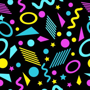 Memphis tarzı geometrik seamless modeli