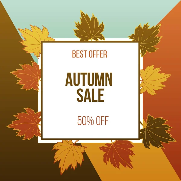 Cartel de otoño venta otoño con hojas de arce — Archivo Imágenes Vectoriales