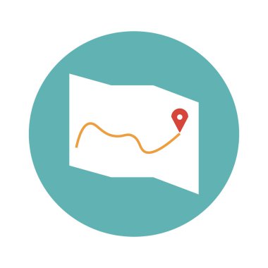 GPS navigator PIN düz vektör simge ile göster