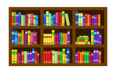 Renkli kitaplar raflara