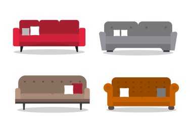 Collection of comfortable sofa models clipart