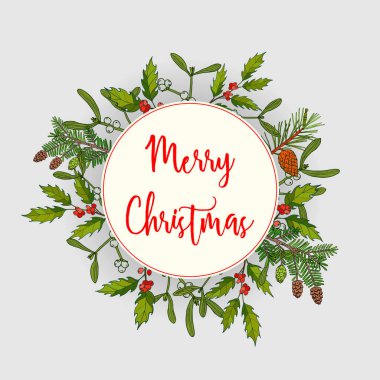 Mutlu Noeller ve mutlu yıllar tebrik kartı.