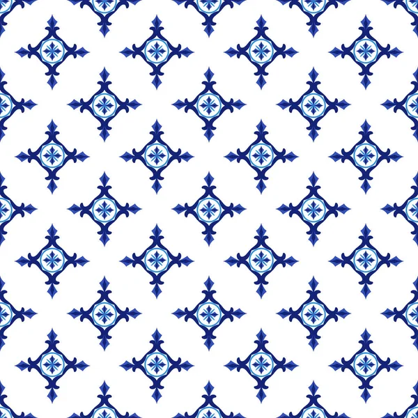 Azulejos portuguese traditional ornamental tile — Stock Vector