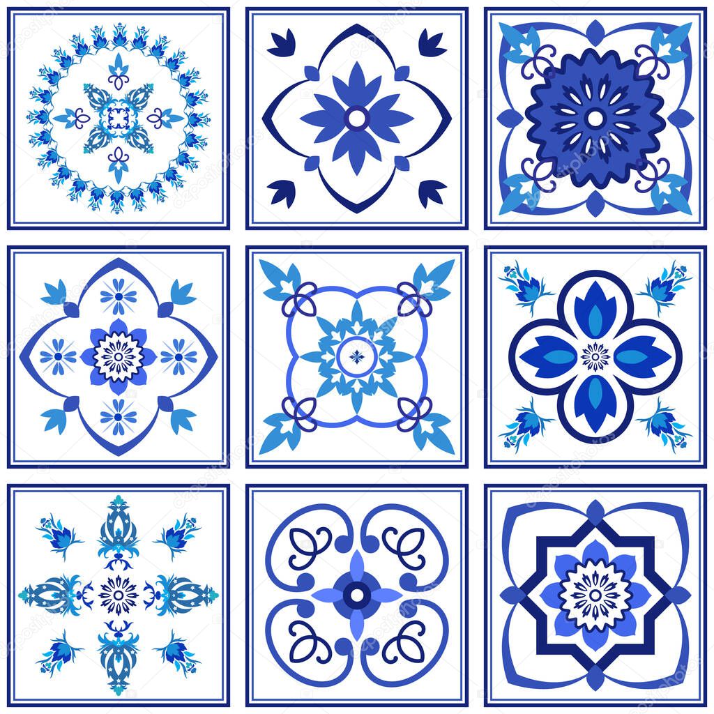 Azulejos portuguese traditional ornamental tiles