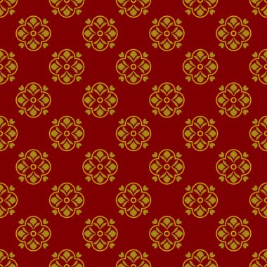 Koyu kırmızı arkaplan ve güzel golg süsleri.