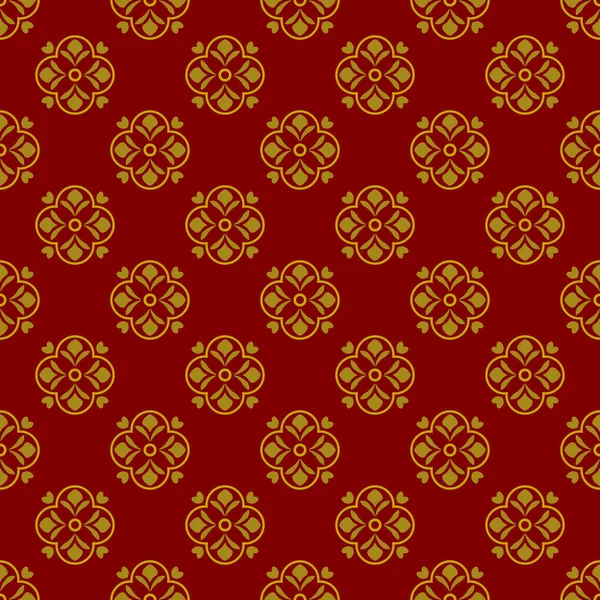 Темно-красный фон с красивыми орнаментами гольфа — стоковый вектор