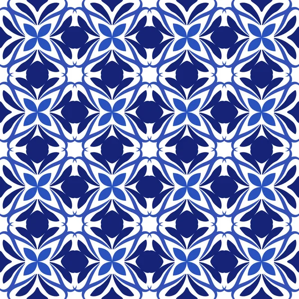 Azulejos portuguese traditional ornamental tile — Stock Vector