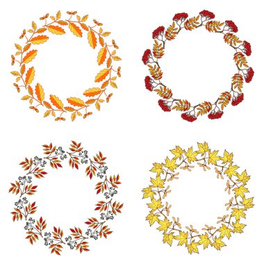 El yapımı sonbahar çelengi seti