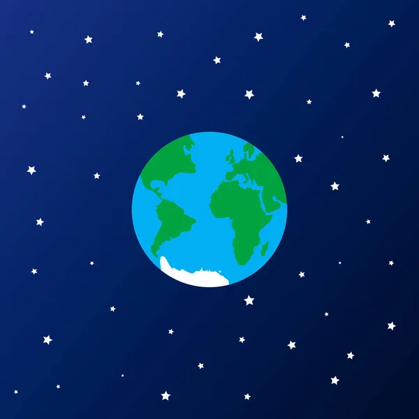 星の宇宙アイコンの地球 — ストックベクタ