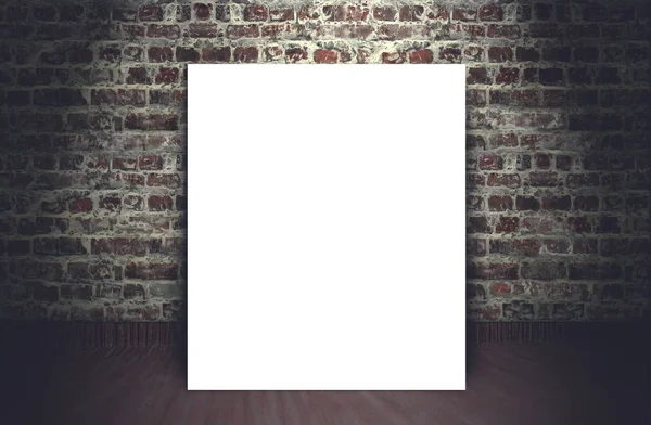 blank poster on a brick wall. Loft