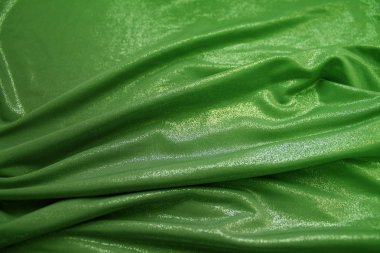 yeşil parlak kumaş yakın çekim