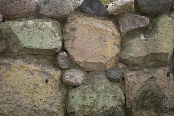Textura Una Vieja Pared Piedra Primer Plano — Foto de Stock