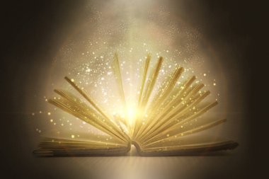 büyü kitabı. Magic, yıldız parçacıklar, sihirli toz