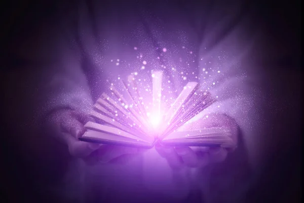 Magia Del Libro Magia Partículas Estelares Polvo Mágico — Foto de Stock