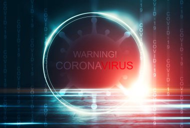 COVIND-19 koronavirüs salgınının temasının soyut arkaplanı boş.