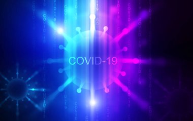 COVIND-19 koronavirüs salgınının temasının soyut arkaplanı boş.