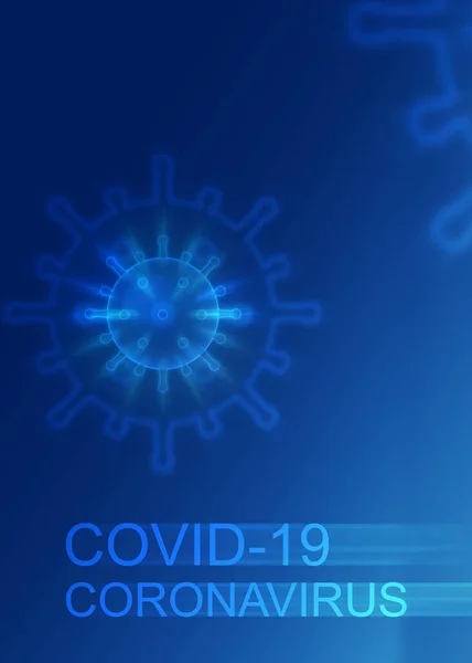 Abstraktní Pozadí Téma Ncov Coronavirus Mikrokoronavirus Rozmazaná Silueta Dítěte Modrém — Stock fotografie