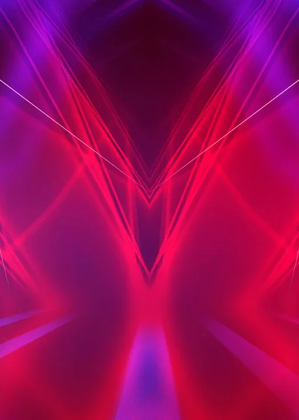 Scena Dello Spettacolo Vuota Sfondo Astratto Scuro Ultravioletto Forme Geometriche — Foto Stock