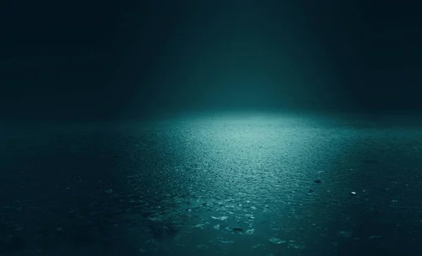 Тёмный Абстрактный Фон Отражение Лунного Света Тротуаре Дым Смог Туман — стоковое фото