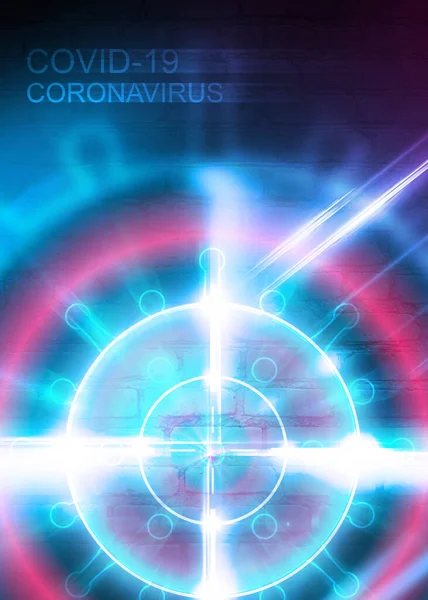 Abstract Coronavirus Achtergrond Neon Pathogeen Een Donkere Achtergrond Covid — Stockfoto