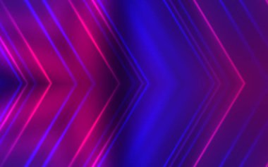 Mavi ve pembe neon parıltılı soyut koyu arkaplan. Neon ışık çizgileri, dalgalar.
