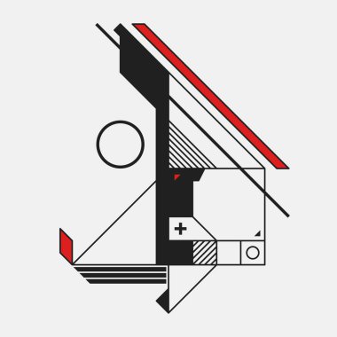 Abstract design element in constructivism style. Useful as print, illustration, poster or CD cover clipart