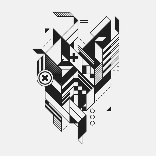 Abstracte geometrische element in futuristische stijl geïsoleerd op een witte achtergrond. Handig voor het afdrukken en posters. — Stockvector