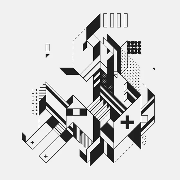 Abstracte geometrische element in futuristische stijl geïsoleerd op een witte achtergrond. Handig voor het afdrukken en posters. — Stockvector