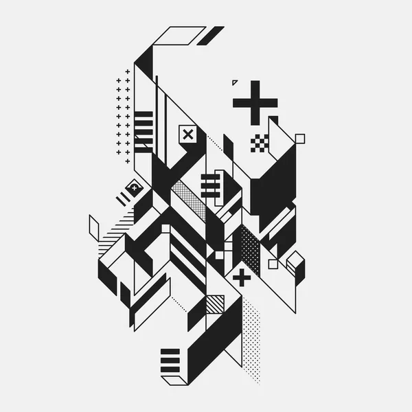 Abstracte geometrische element in futuristische stijl geïsoleerd op een witte achtergrond. Handig voor het afdrukken en posters. — Stockvector