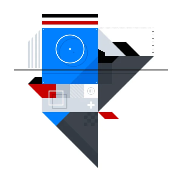 Composición geométrica abstracta de formas simples. Estilo de arte abstracto, suprematismo, constructivismo. El elemento de diseño está aislado sobre un fondo blanco, adecuado para impresiones, carteles y cubiertas . — Vector de stock