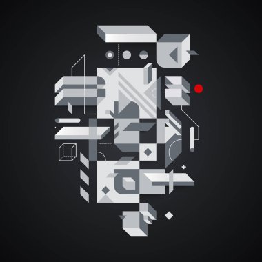 Siyah arka plan üzerine soyut geometrik öğesi.