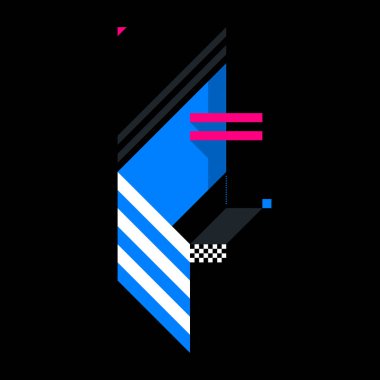 Soyut geometrik öğe koyu arka plan üzerinde. Cd kapağı, baskı ya da poster olarak yararlı.