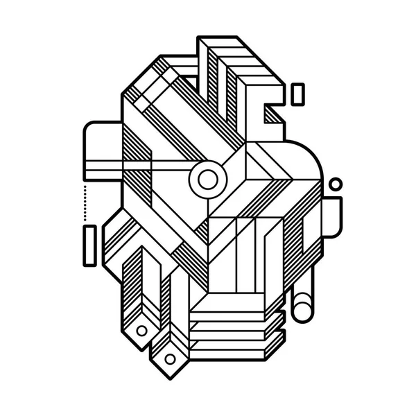 Abstracte geometrische compositie met complexe ...