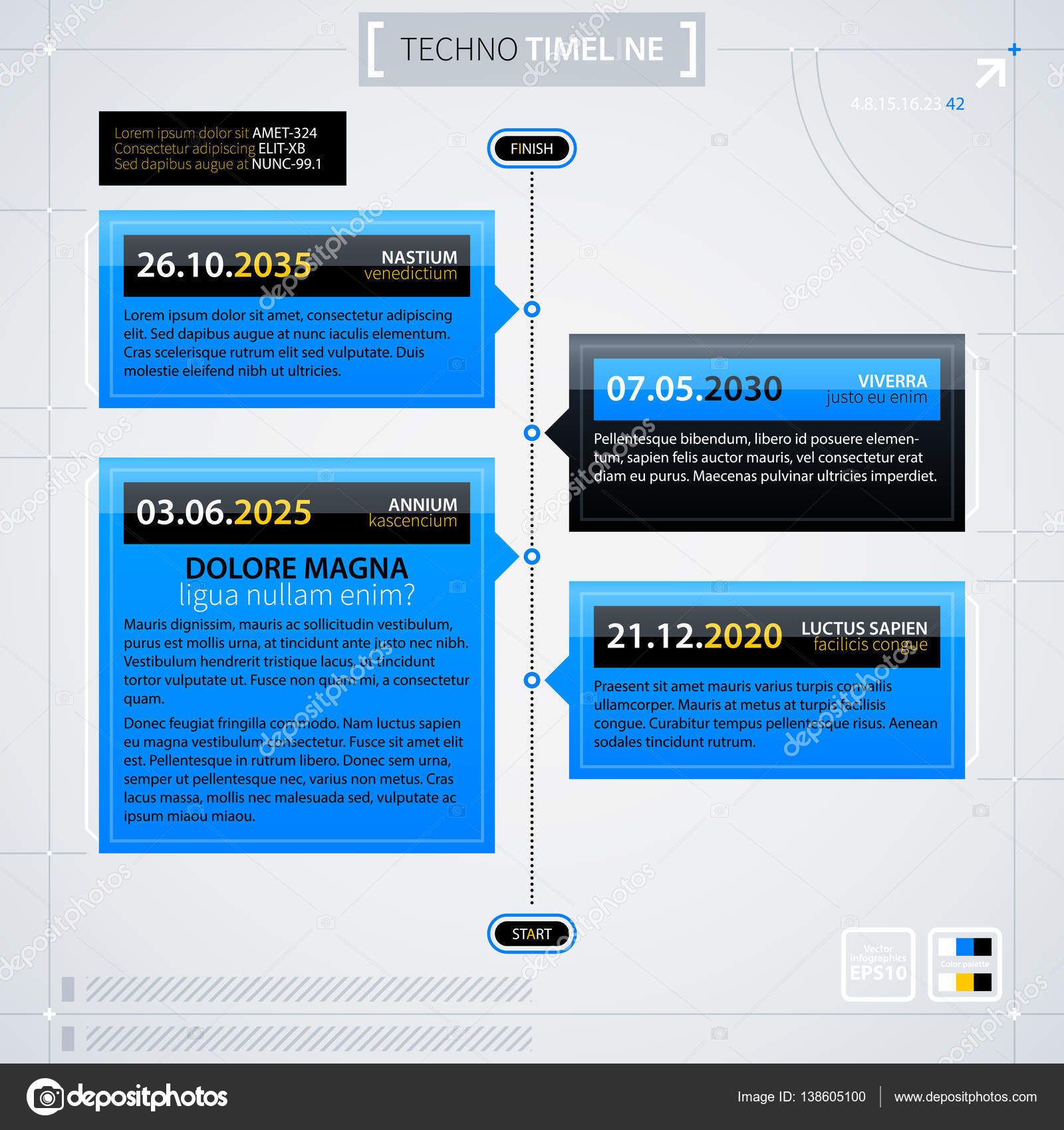 modern timeline template futuristic techno business style useful annual timeline template