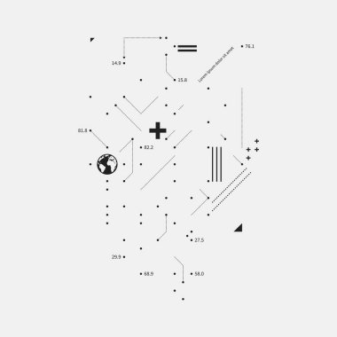 Karmaşık tasarım öğesi aksaklık tarzı beyaz arka plan üzerinde. Baskı, poster ve kapakları için yararlı.