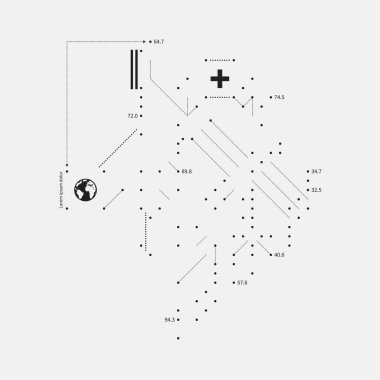 Karmaşık tasarım öğesi aksaklık tarzı beyaz arka plan üzerinde. Baskı, poster ve kapakları için yararlı.