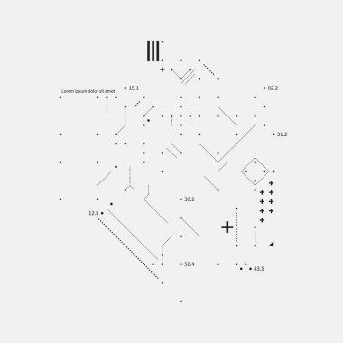 Karmaşık tasarım öğesi aksaklık tarzı beyaz arka plan üzerinde. Baskı, poster ve kapakları için yararlı.