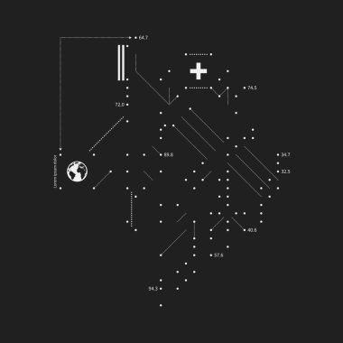 Karmaşık tasarım öğesi aksaklık tarzı siyah arka plan üzerine. Baskı, poster ve kapakları için yararlı.