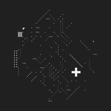 Karmaşık tasarım öğesi aksaklık tarzı siyah arka plan üzerine. Baskı, poster ve kapakları için yararlı.