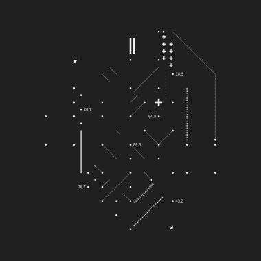 Karmaşık tasarım öğesi aksaklık tarzı siyah arka plan üzerine. Baskı, poster ve kapakları için yararlı.