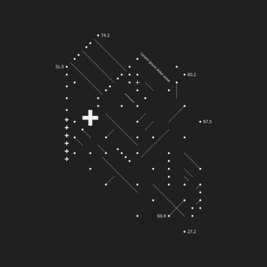 Karmaşık tasarım öğesi aksaklık tarzı siyah arka plan üzerine. Baskı, poster ve kapakları için yararlı.