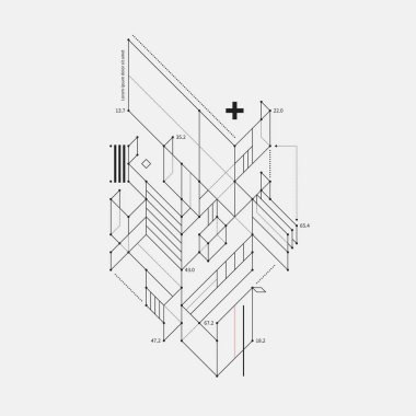 Soyut tasarım öğesi beyaz arka plan üzerinde taslak tarzında. Techno baskılar ve posterler için yararlı.