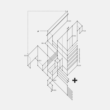 Soyut tasarım öğesi beyaz arka plan üzerinde taslak tarzında. Techno baskılar ve posterler için yararlı.