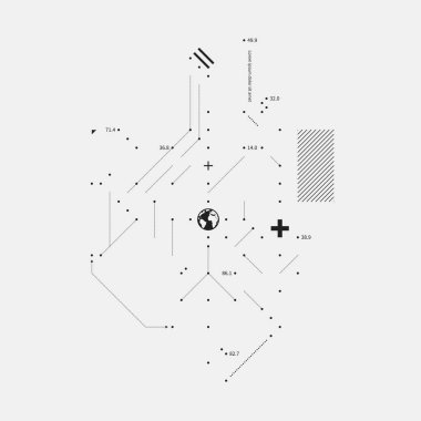 Karmaşık tasarım öğesi aksaklık tarzı beyaz arka plan üzerinde. Baskı, poster ve kapakları için yararlı.